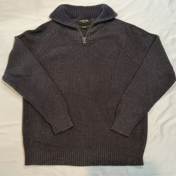 Eddie Bauer Other - Eddie Bauer Men's 1/4 Zip Pullover Gray Sweater Size L 100% Cotton